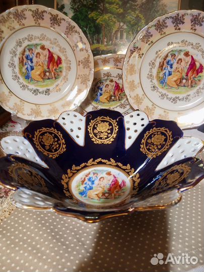 Кобальт.Ваза для фруктов. Германия