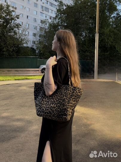 Cумка леопардовая шопер zara