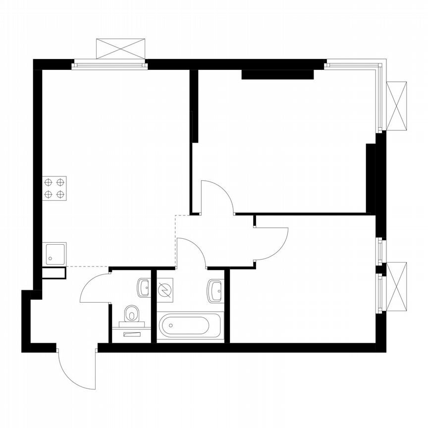 2-к. квартира, 53,5 м², 2/22 эт.