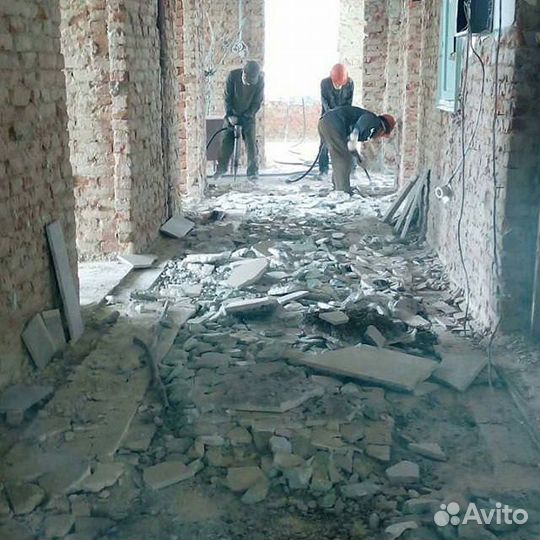 Демонтаж слом строений вывоз строй мусора