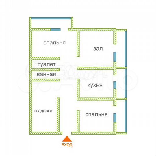 3-к. квартира, 62,6 м², 2/12 эт.