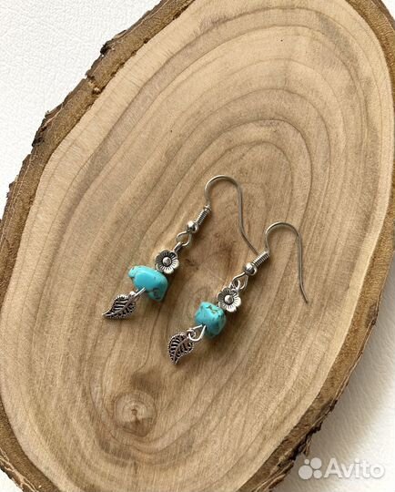 Серьги с натуральными камнями