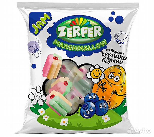 Маршмеллоу Zerfer jam со вкусом Черники и Дыни 90г