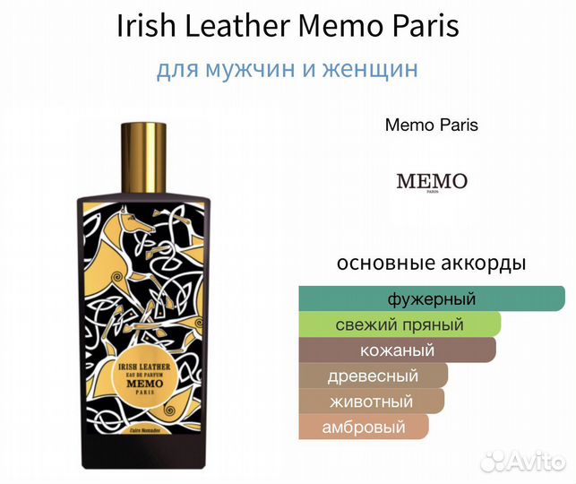 Irish Leather Memo Paris распив оригинал OLD