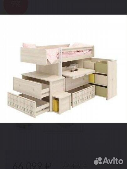 Детская кровать чердак со столом