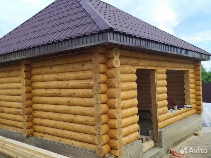 Шлифовка покраска деревянных домов бань