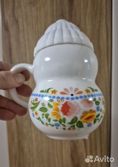 Кружка матрёшка керамическая с силиконовой крышкой