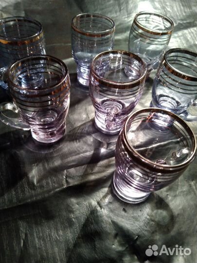 Стопка/рюмка цветное стекло с ручкой