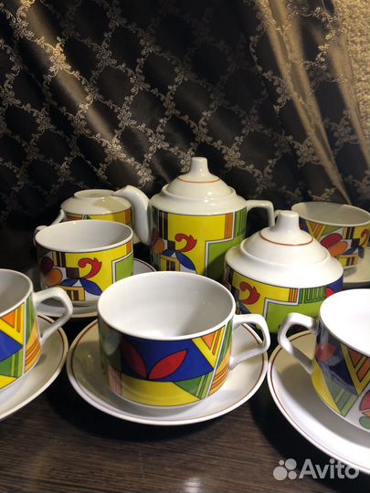 Сервиз чайный СССР Малевич,Коралл, дулево