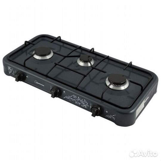 Плитка газовая homestar HS-1203 3 конфорки черная