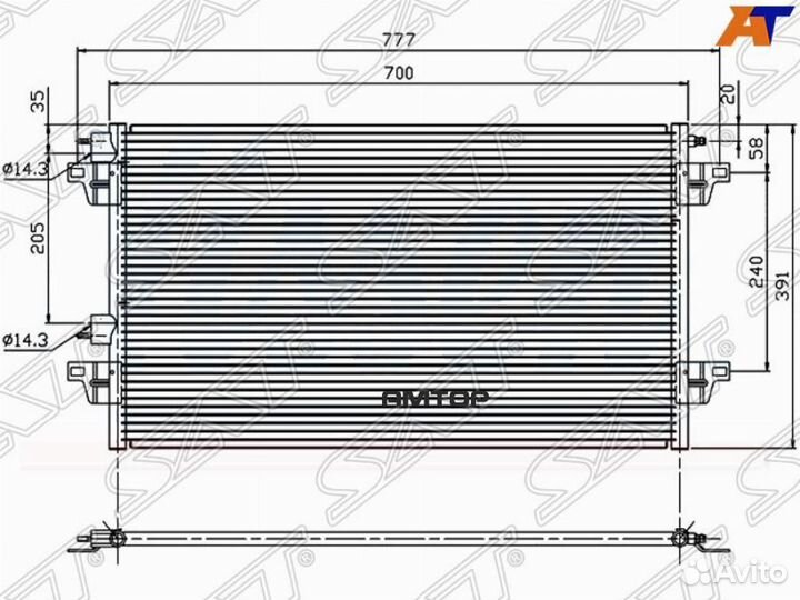 SAT ST-RN02-394-0 Радиатор кондиционера Renault Cl