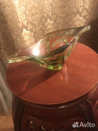 Конфетница-пепельница Чешское гутное стекло 60-ые