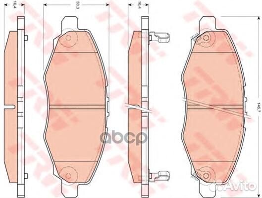 Колодки тормозные дисковые перед toyota HIL