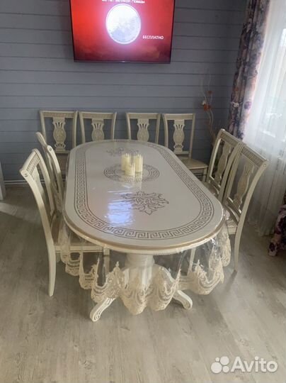 Стол обеденный овальный раздвижной