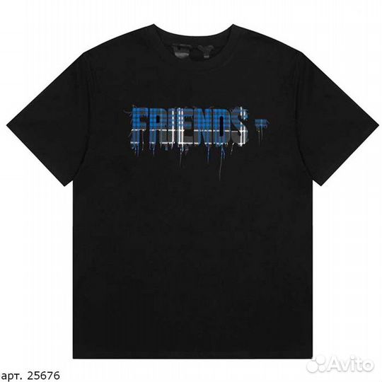 Футболка Vlone blue friends Чёрная