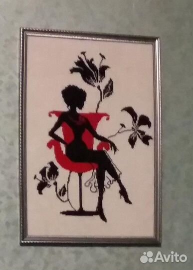 Картина крестиком, монохром