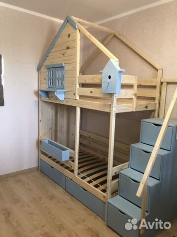 Кровать детская двухъярусная Весна с лестницей- ко
