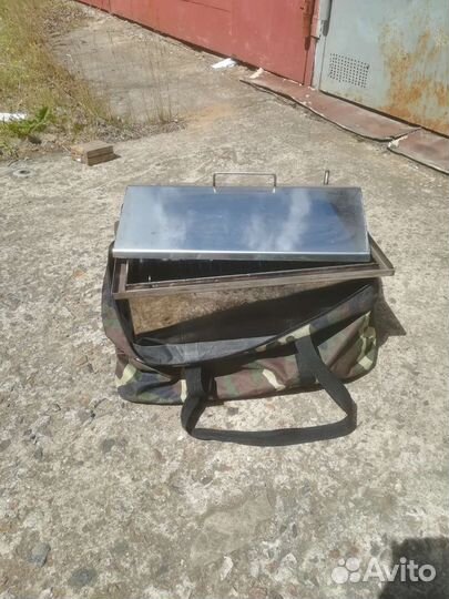 Коптильня горячего копчения из нержавейки бу