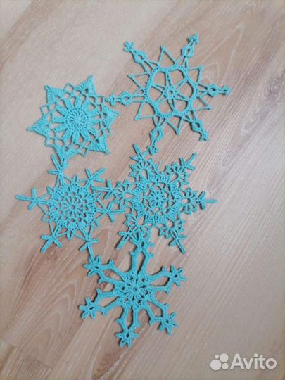 Снежинки крючком