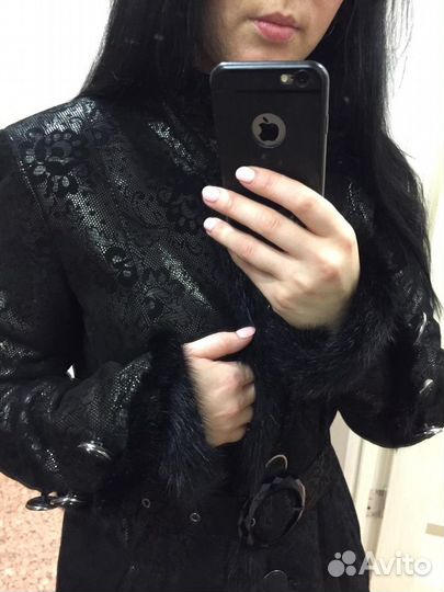 Кожаное пальто