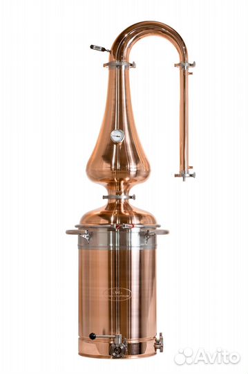 Медный самогонный аппарат 68 л со шлемом Premium