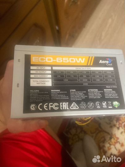 Блок питания aerocool eco 650w