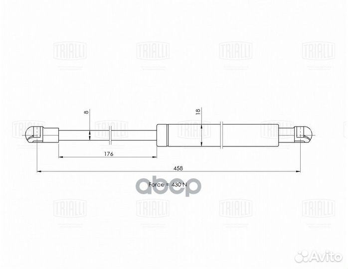 Амортизатор кр. багажника peugeot 307 (00) хет