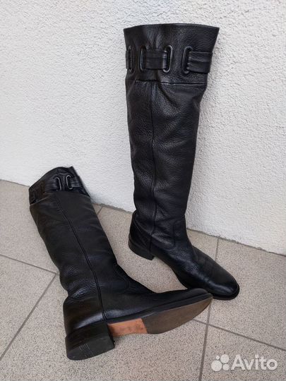 Женские сапоги из натуральной кожи, размер 38,5