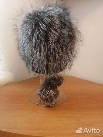 Шапка норка-чернобурка новая