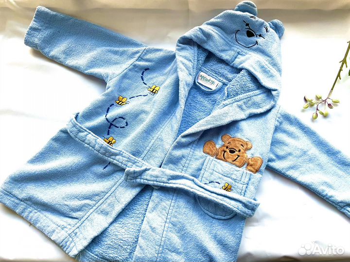 Халат детский maisonette голубой махровый