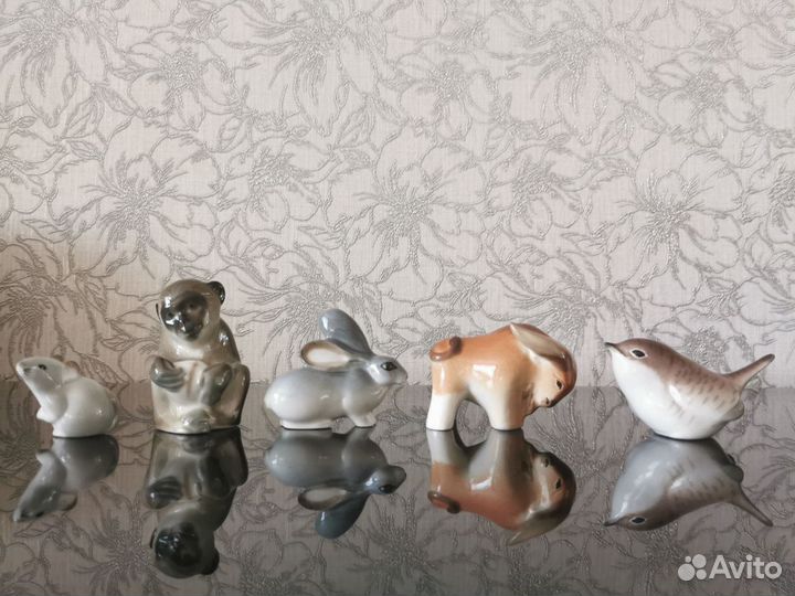 Статуэтки лфз СССР Животные Обезьяна, Мышь, Бык др