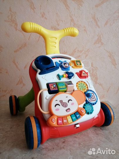 Каталка- ходунки, бизиборд, столик музыкальный