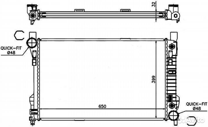 Мерседес C 203 радиатор охлаждения двигателя merce