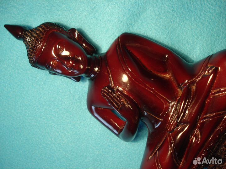 Бюст Будда Красное Дерево Большой Тайланд 28см