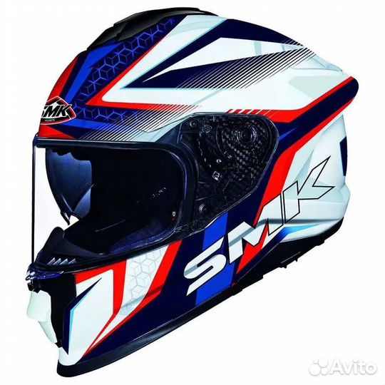 SMK Titan Slick full face helmet White / Blue / Re