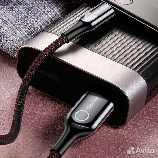 Кабель для iPhone USB-A на Lighting с защитой акб