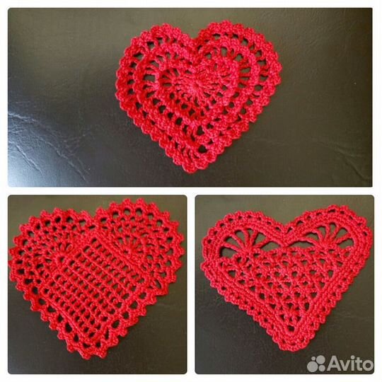 Вязаные сердечки
