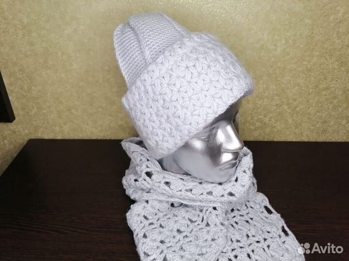 Шапка женская с шарфом