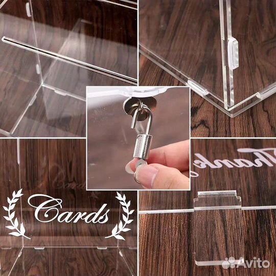 Прозрачная акриловая коробка для свадьбы