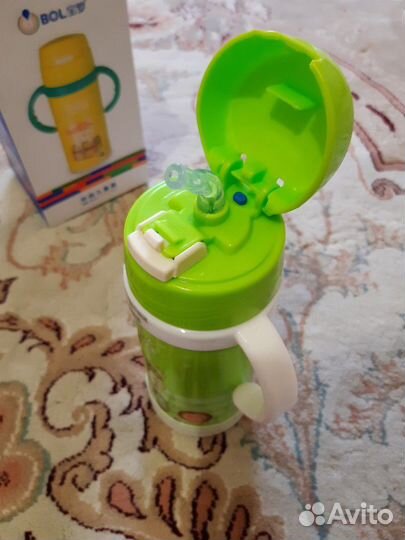 Термос детский 0,35л с трубочкой и крышкой