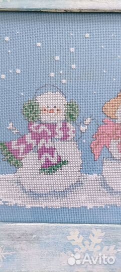 Вышитая новогодняя картина 
