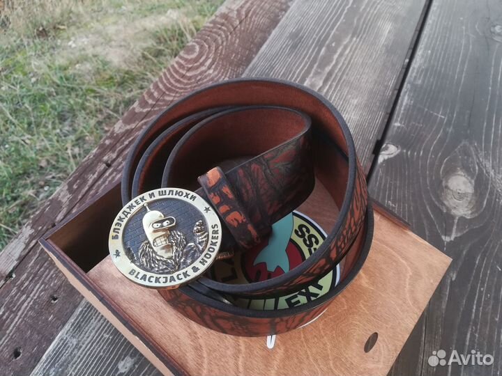 Ремень мужской ручной работы с литой пряжкой