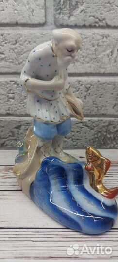 Статуэтка Дед и Золотая Рыбка