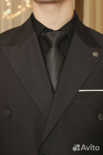 Мужскои костюм троика черный Premium