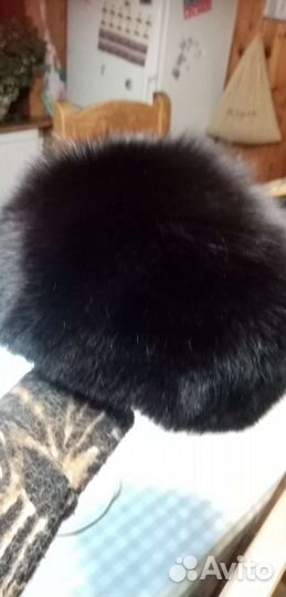 Шапка песец боярка чёрная