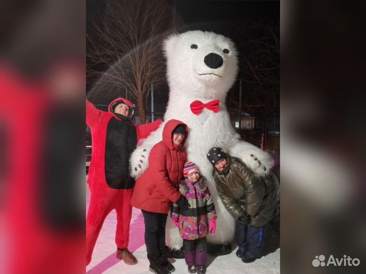 Белый мишка поздравление (шарики в подарок)