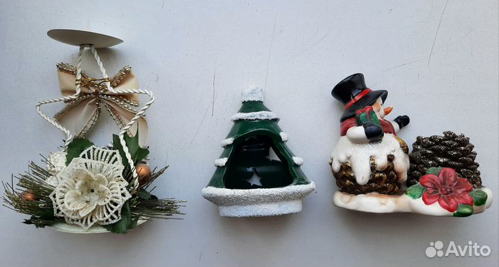 Керамический подсвечник и вазочка