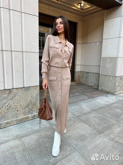 Вязаный костюм с юбкой, 42-46