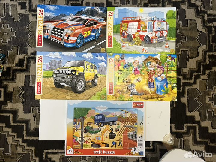 Пазлы hatber 12 и 26 деталей 5 штук
