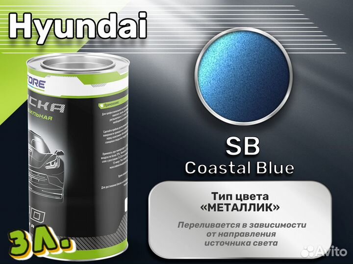 Краска Luxfore 3л. (Hyundai SB Coastal Blue)